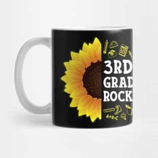 Sunflower 3rd Grade Rocks Shirt Teacher Student Kid Back To School Mug